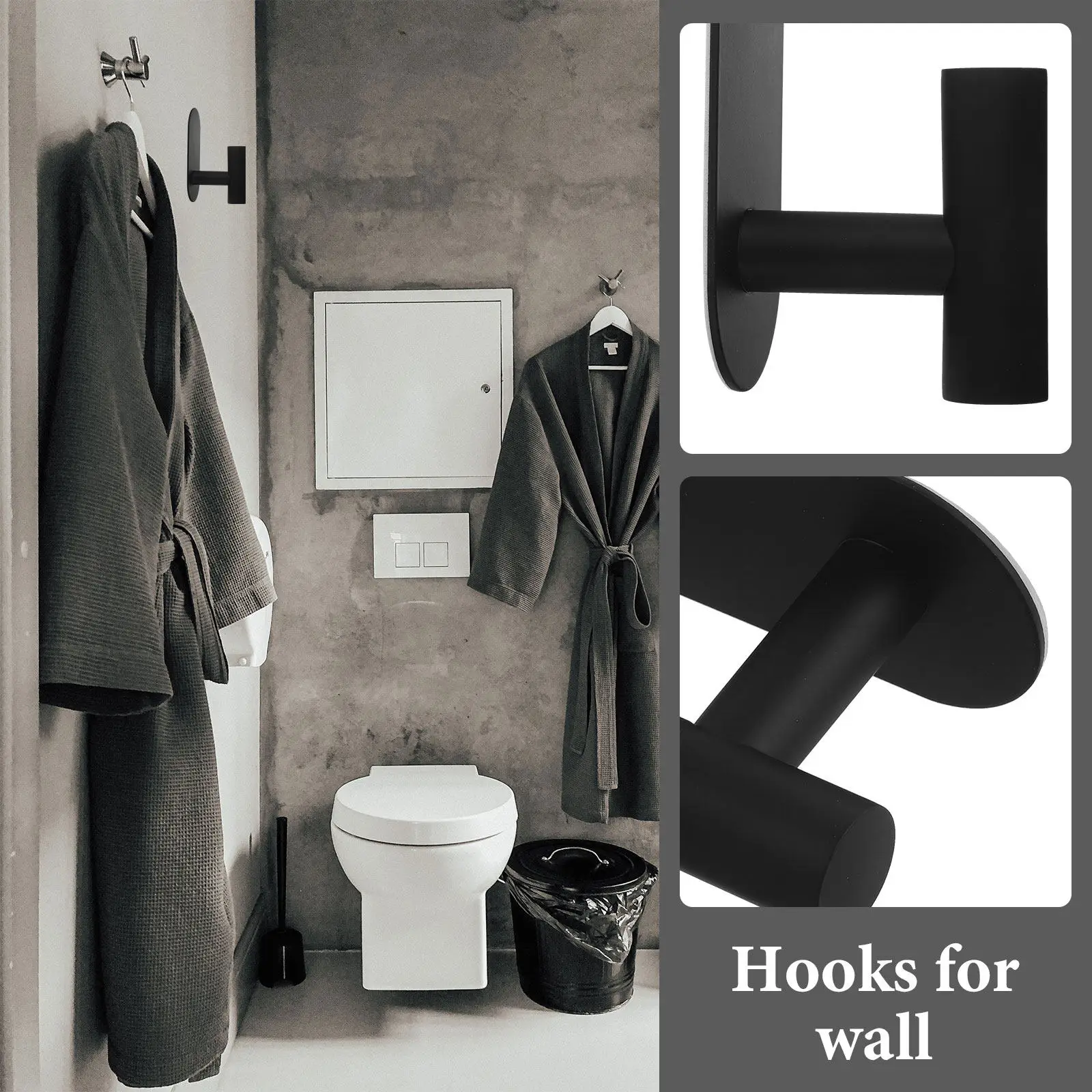 

2Pcs Stainless Steel Wall Hooks Oval Shape Punch Free Adhesive Hooks for Hanging Towels Clothes Coat Bathroom Kitchen