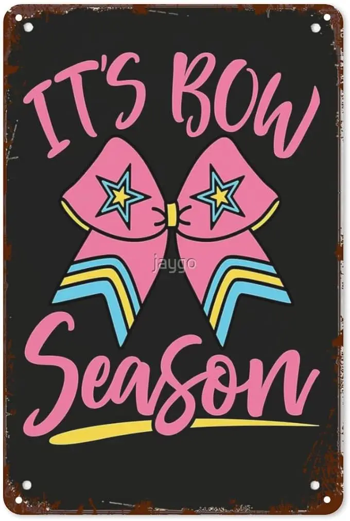 Aesthetic Tin Signs It's Bow Season Cheer Cheerleading Cheerleaders for Home & Garden Decor Vintage Wall Decor Plaq sign
