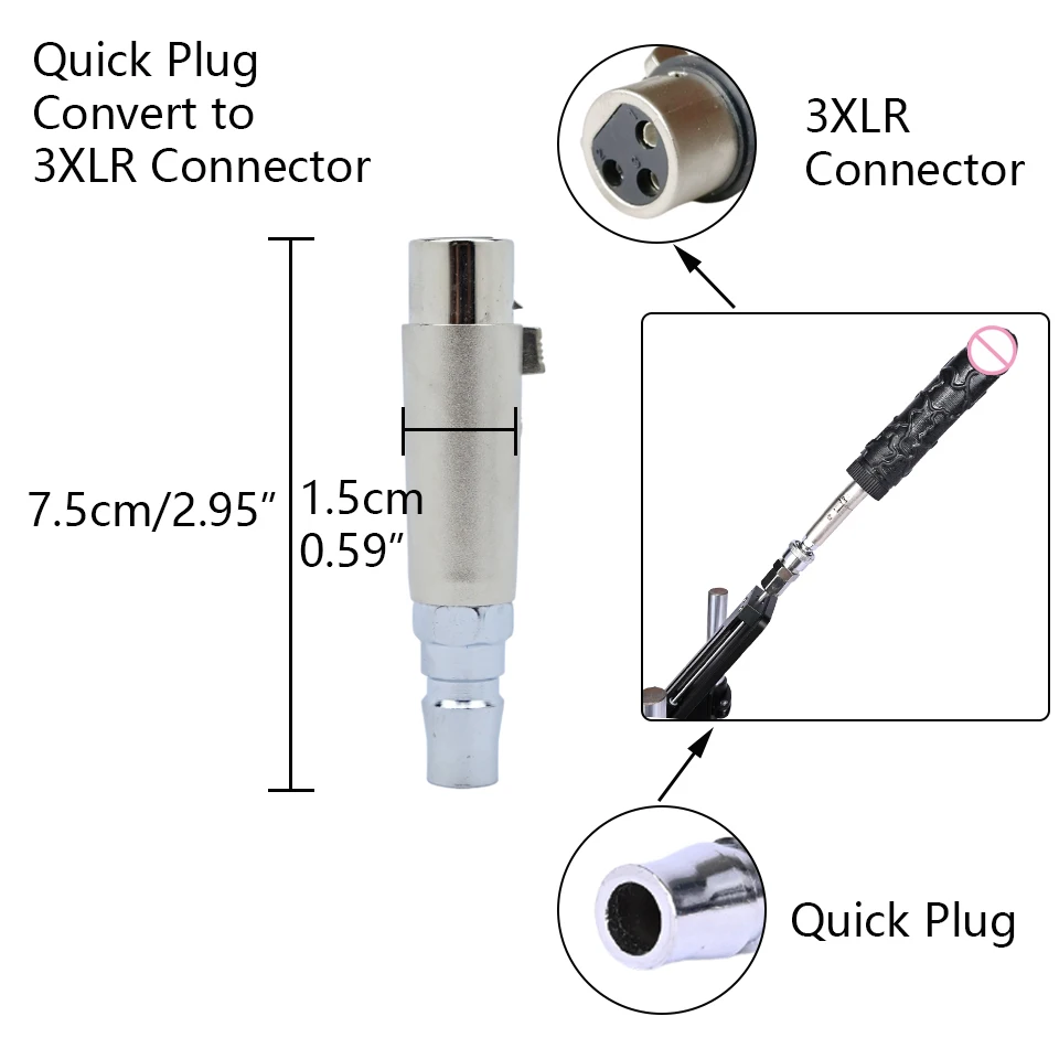 ROUGH BEAST Adapter for Sex Machine Interface Quick Plug Convert to 3XLR Connector Masturbation Machine Accessories Tool