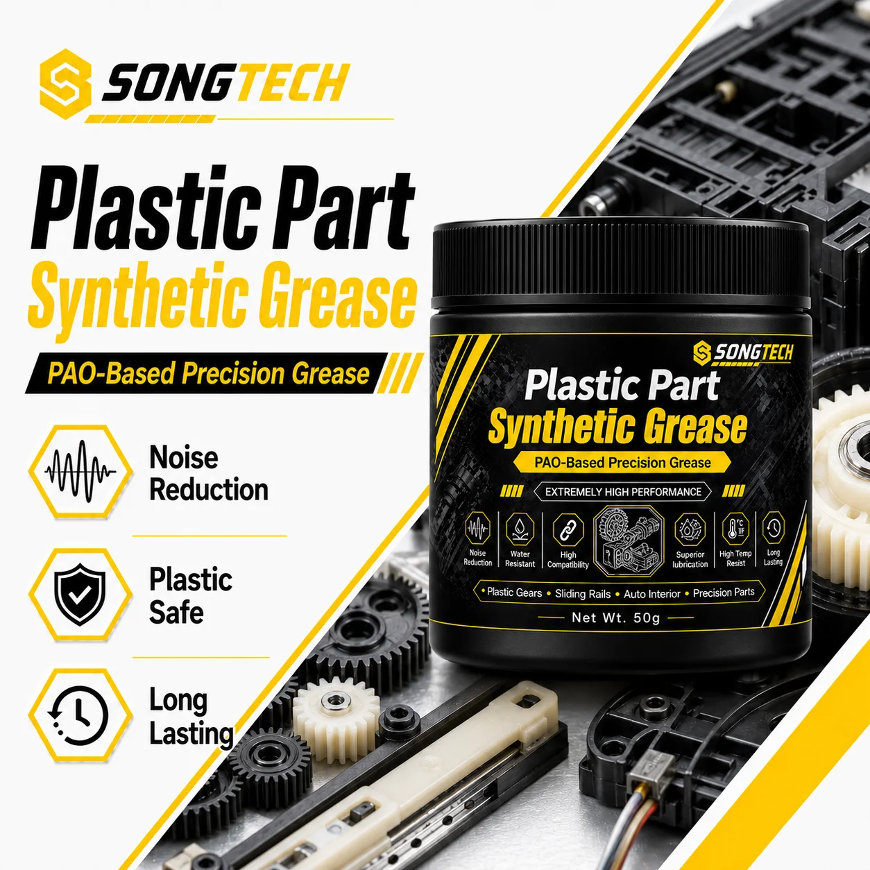 Graxa Sintética Songtech Molykote EM-30L 50g/100g, Lubrificante Seguro para Plástico para Impressora 3D e Máquina de Costura