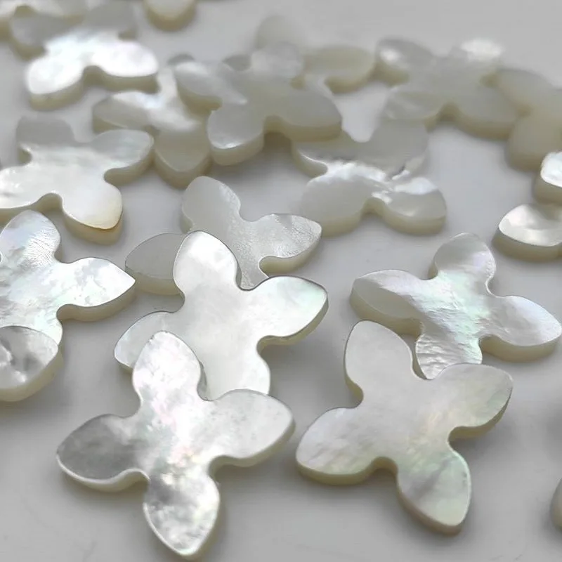 

200PCS/Lot 12x12x2-16x16x2mm White MOP Shell Clover