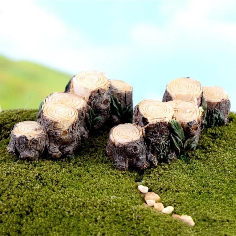 1pc drzewo Stump Bridge Model Mini żywica bajki miniatury ogrodowe DIY do lalek dom/Terrarium/sukulenty/dekoracja zewnętrzna mikro