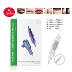 Biomaser 100PCS Revolution Tattoo Needles Permanent Makeup Catridges For Tattoo Machine Kit Eyebrow Needle 1R,2R,3RL,5RL 7RL