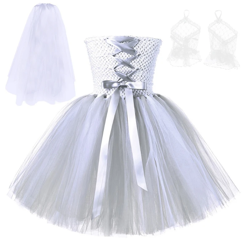 

Europe and The United States Girls Zombie Bride Veil TUTU Dress Halloween Blood-sucking Female Ghost Role-playing Costume Suit