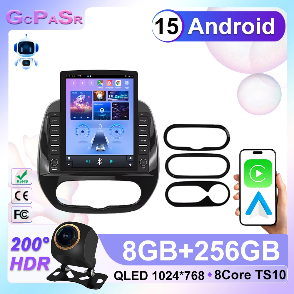 Autoradio da 9.7 pollici per Renault Kaptur Captur 2016-2019 Stereo Carplay Sistema di navigazione GPS 2 din DSP Multimedia Android 15 Auto