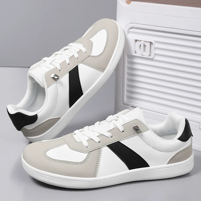 

Big Size 47 Men's Wide Toe Shoes Comfy Leather Sneakers Men Trainers Outdoor Non-slip Walking Shoes Man Casual Barefoot Sneakers