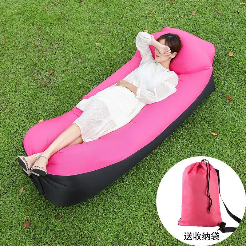 2024Trend Outdoor Products Fast Inflatable Air Sofa Bed Good Quality Sleeping Bag Inflatable Air Bag Lazy bag Beach Sofa240*70cm