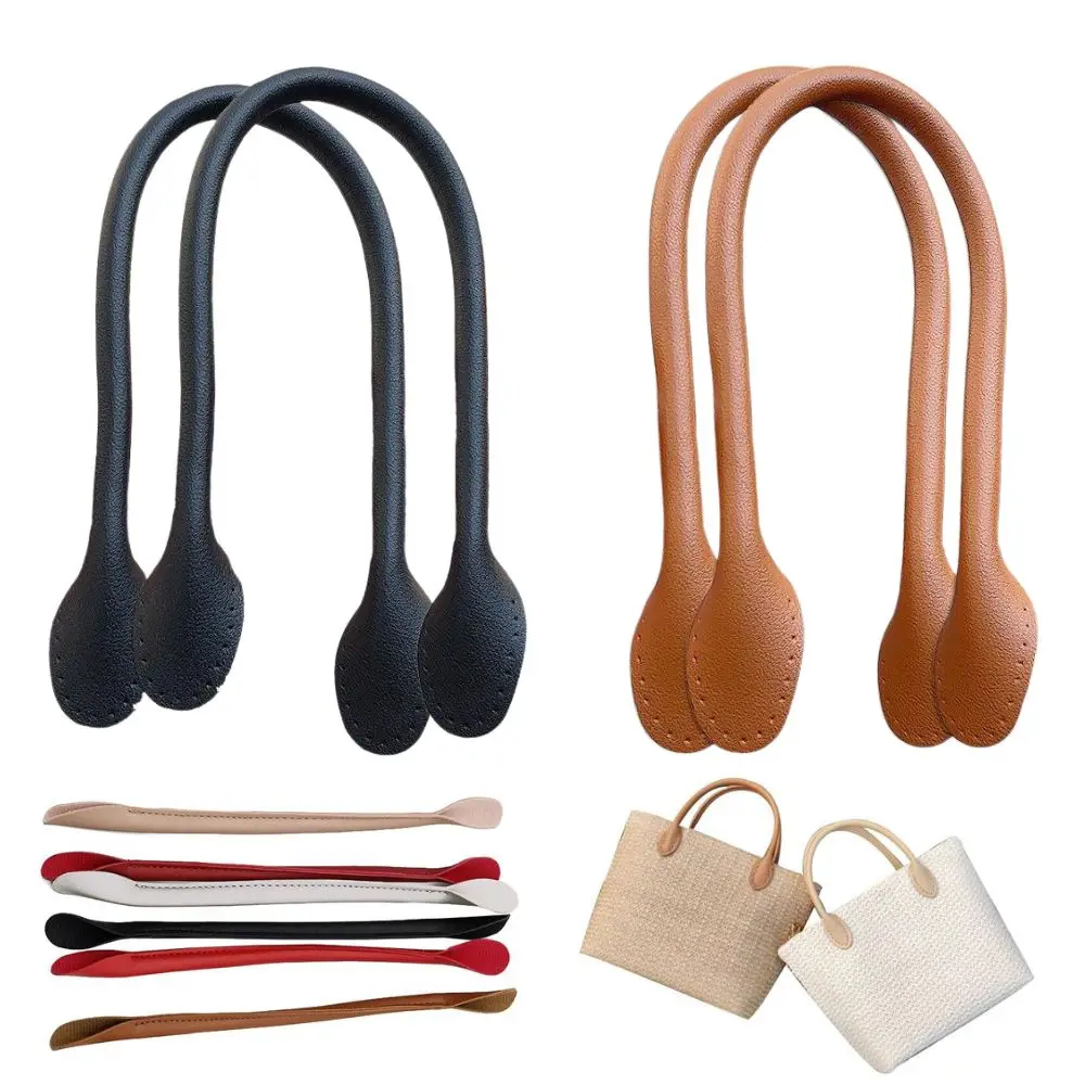 2pcs Detachable DIY Bag Handles 32cm Leather Handbag Band Handle Strap Lady Shoulder Bag Strap Replacement Accessories For Bags