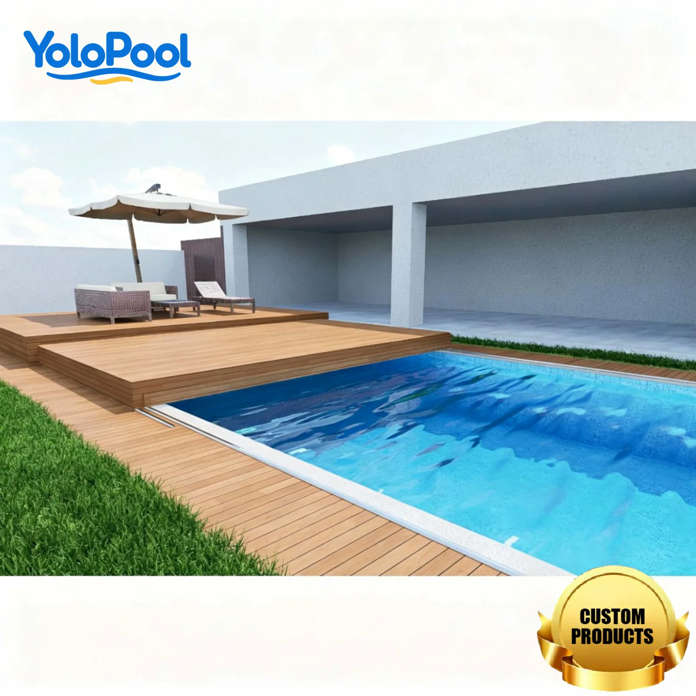 Stainless Steel 304 Swimming Pool Cover Dustproof Corrosion Resistant Safety Enhancement Customized Color Size Easy Install