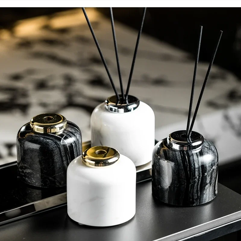 Marble non-fire cane aromatherapy bottle hotel bathroom volatile oil High-end fragrance empty