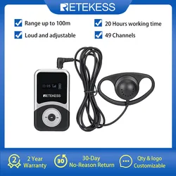 Retekess T131S Tour Guide Receiver, Long Standby Time For Tour Guide System Excursion Church Translation Factory