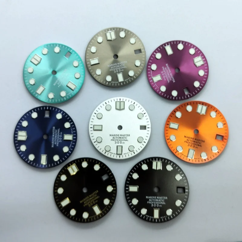 

New NH35 Dial Sunburst Dial Black Orange White Green Luminous for NH35/NH36 Movement Watch Accessories