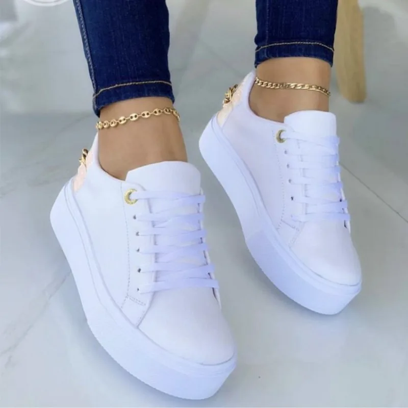 Women Casual Shoes Chunky Sneakers Platform Wedge Hidden Heel Women Leisure Shoes Summer sneakers women trends 2024