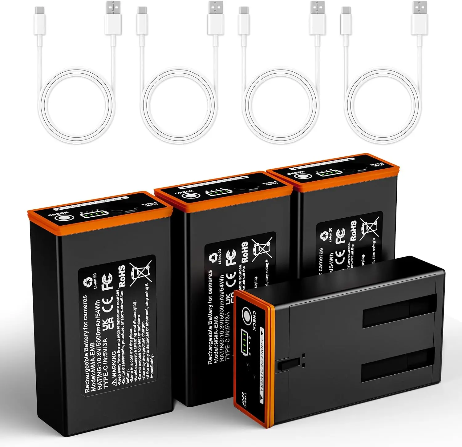 5000mAh 4-Pack Replacement Batteries Compatible with Edge Trail Cameras