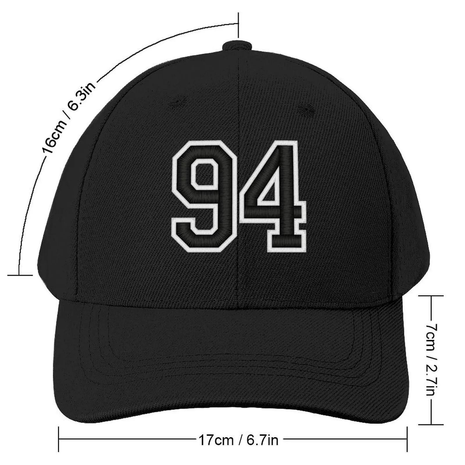 94 Black Jersey Sports Number ninety-four Football 94 Baseball Cap Golf Wear Trucker Hat For Man Women's