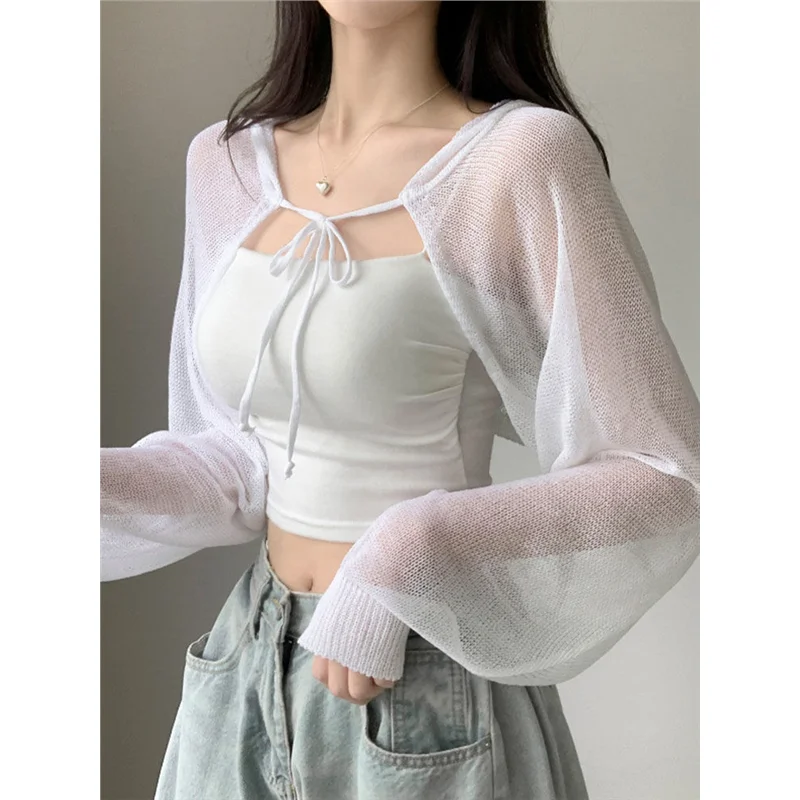 

Ort Вязаный кардиган Svel Легкий летний накидка Женский круглый Ne Солнцезащитный топ с запахом и кондиционером