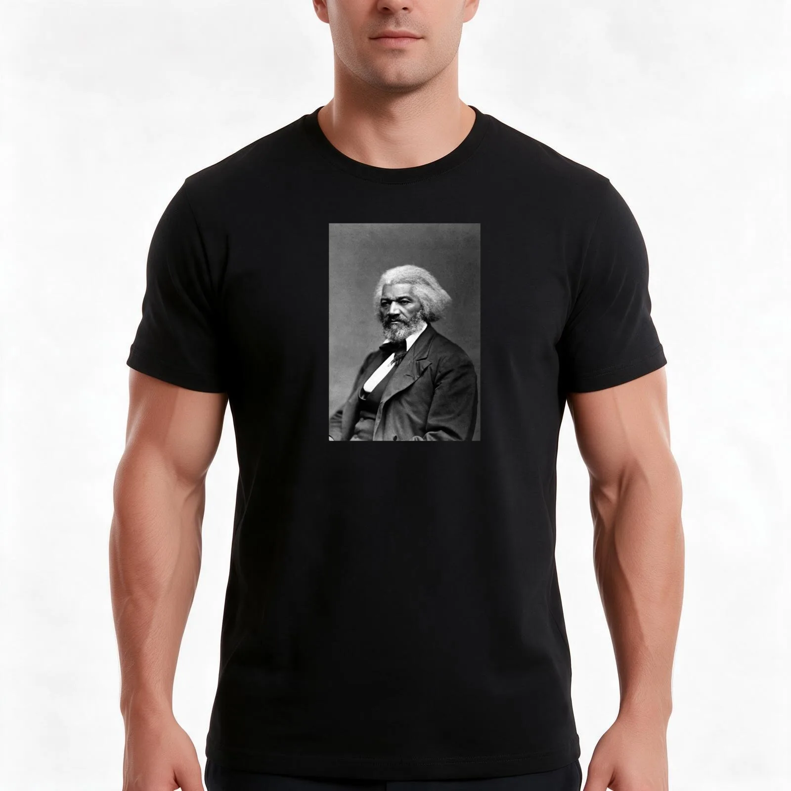 Photo Portrait of Frederick Douglass T-Shirt, Summer Casual Cotton Tee, Oversized Streetwear Tops, Vintage Graphic Print