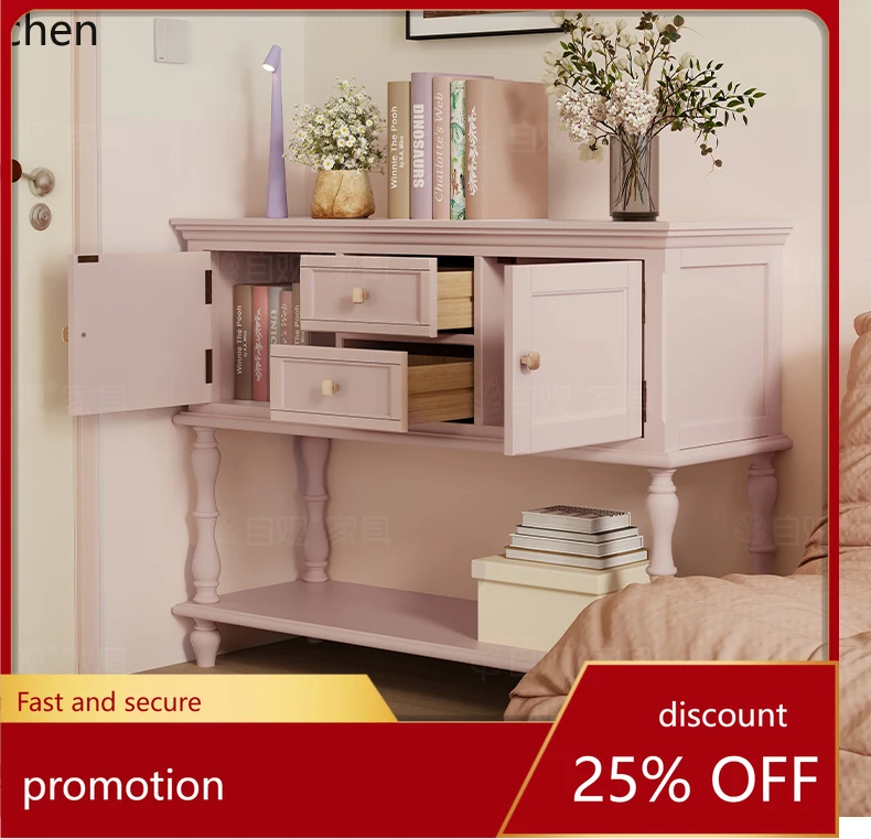 HXL Solid Wood Console Table Living Room Entryway Table Long Partition Entryway Cabinet Wall-Mounted Table