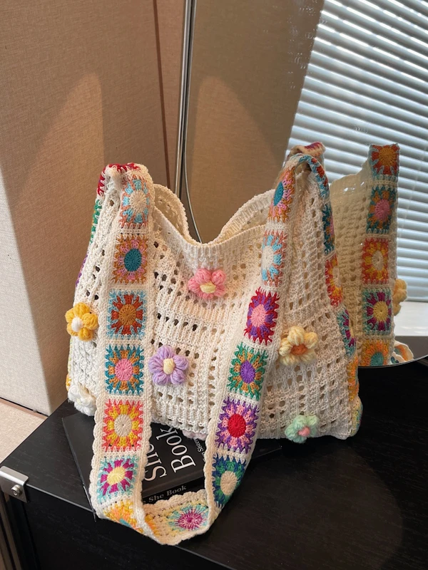 

Large Capaci Crochet Suower oulder Bag Women's Beach Vaion Crossbody Bag Fre Sle 2025 New Design Yancheng Brand