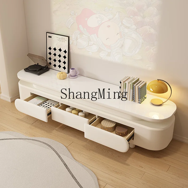 

SM new cream wind TV cabinet coffee table small apartment storage locker integrated living room household