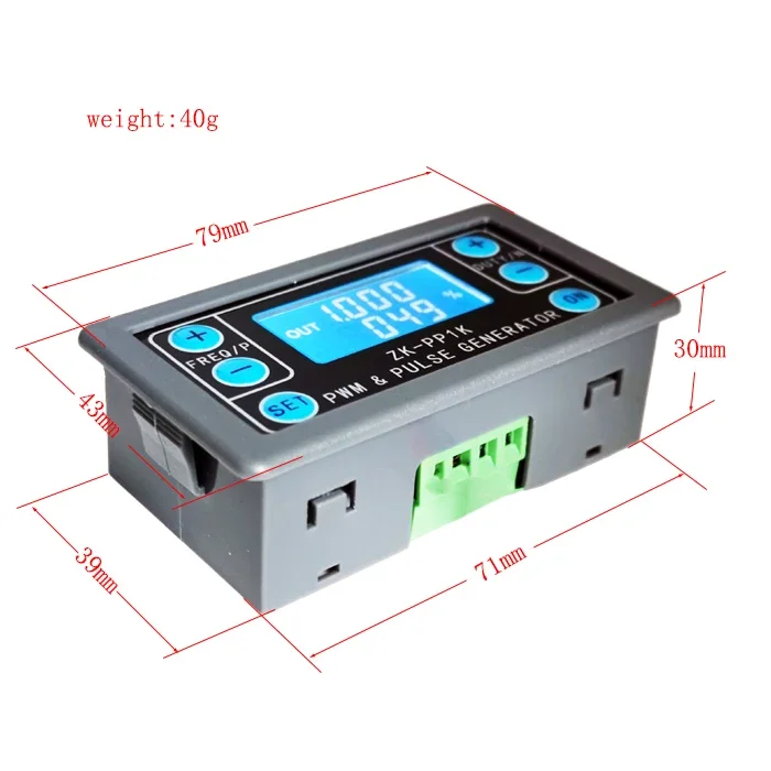 ZK-PP1K Dual Mode Signal Generator, LCD PWM Ajustável, Square Wave Generator, Frequência de Pulso, Duty Cycle Módulo Ajustável