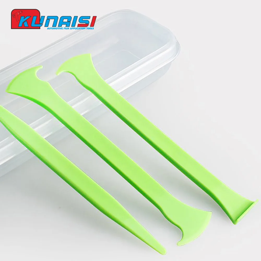 3Pcs Vinyl Car Wrap Tool Car Styling Stick Squeegee Window Tinting Kit Corner Scraper Curves Slot Tucking Tools Gap Film Cutter