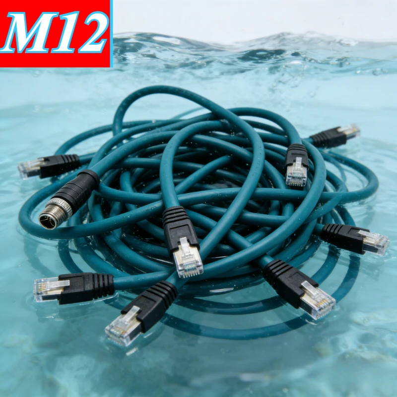 8-Pin M12 Gigabit-Datenübertragungsnetzwerkkabel Industrielles X-kodiertes Stecker-zu-RJ45-Ethernet-Verbindungskabel 8P X-Typ Kodierungsleitung