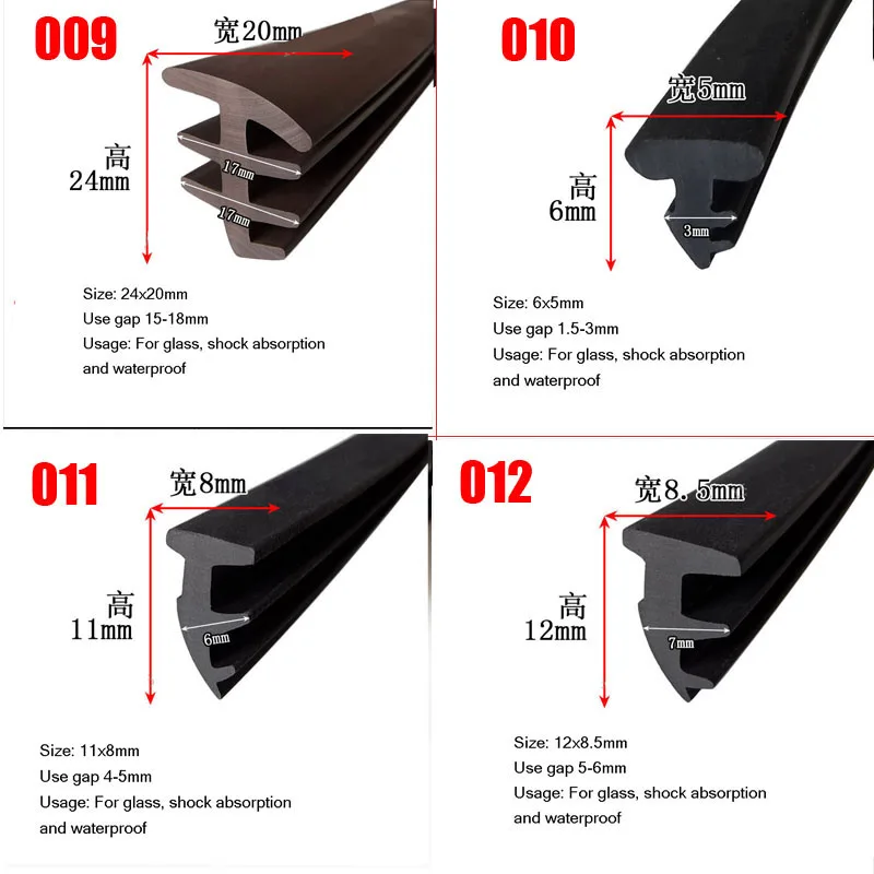 Gap Cover Rubber T Strip Glass Metal Wood Panel Edge Encloser Shield Car Cable Solar Photovoltaic Panels Seals Black