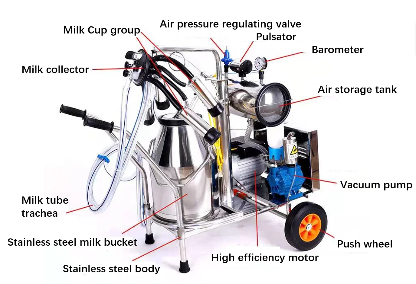 Cow and sheep milking machine  /New mobile vacuum cow and sheep milking machine  /Camel milking machine