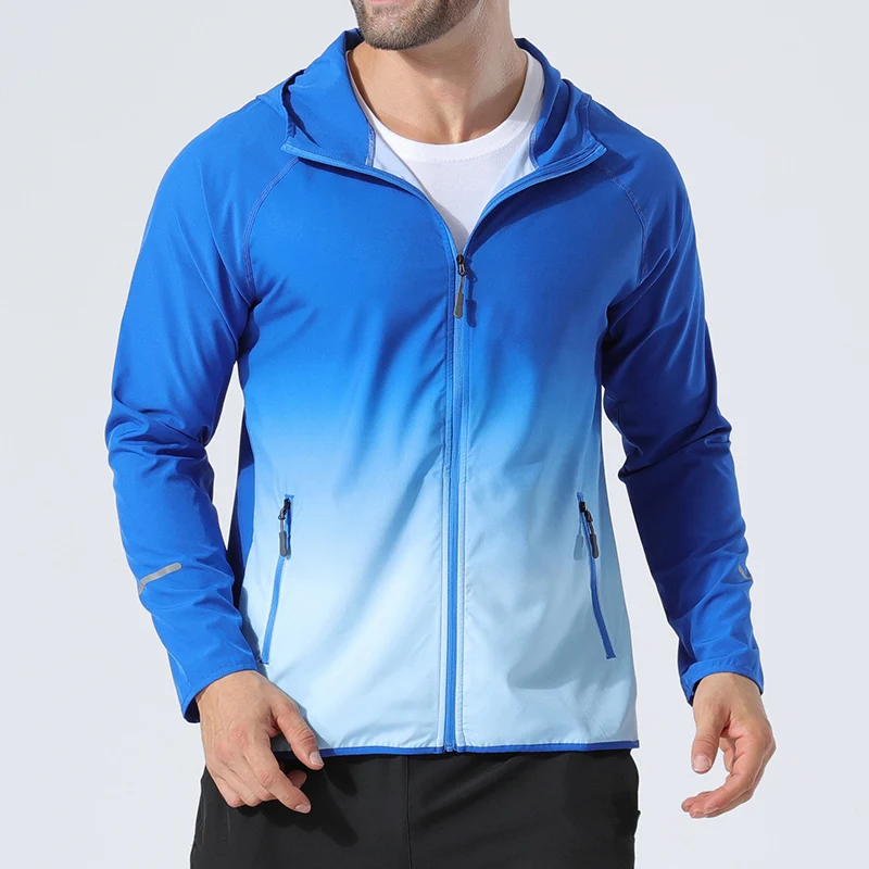 Men's Windbreaker Summer Loose Breathable Running Training Fitness Jacket Outdoor Hiking and Mountaineering Sunscreen Clothing