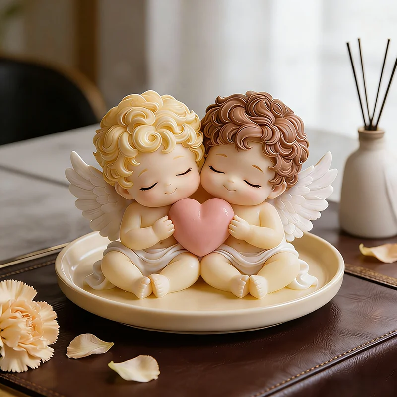 A Pair of Cupid Angels Candle Silicone Mold Valentine's Day Cupid Angel Candle Mold DIY Handmade Aromatherapy Gypsum Mould