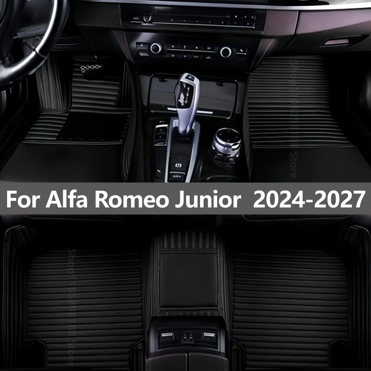 Full Set Leather Auto Floor Mats For Alfa Romeo Junior 2024-2027 Waterproof Leather Carpet Foot Pad Auto Interior Accessories