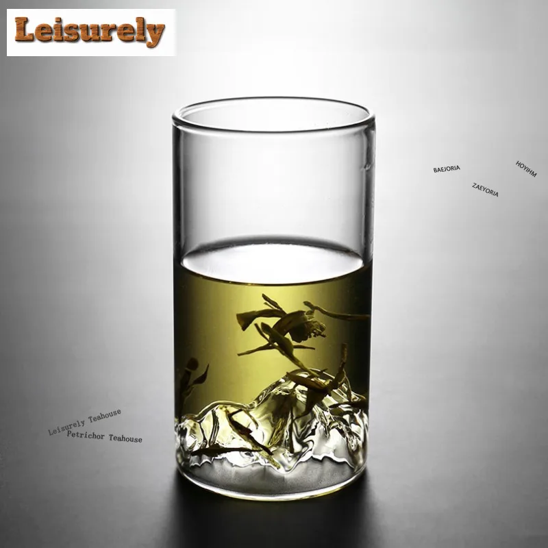 HOYIHM View Mountains River Glass Teacup Traditional Tea Bowl Water Jug Tea-tasting Smelling Cup Jianzhan Master Cups Tableware