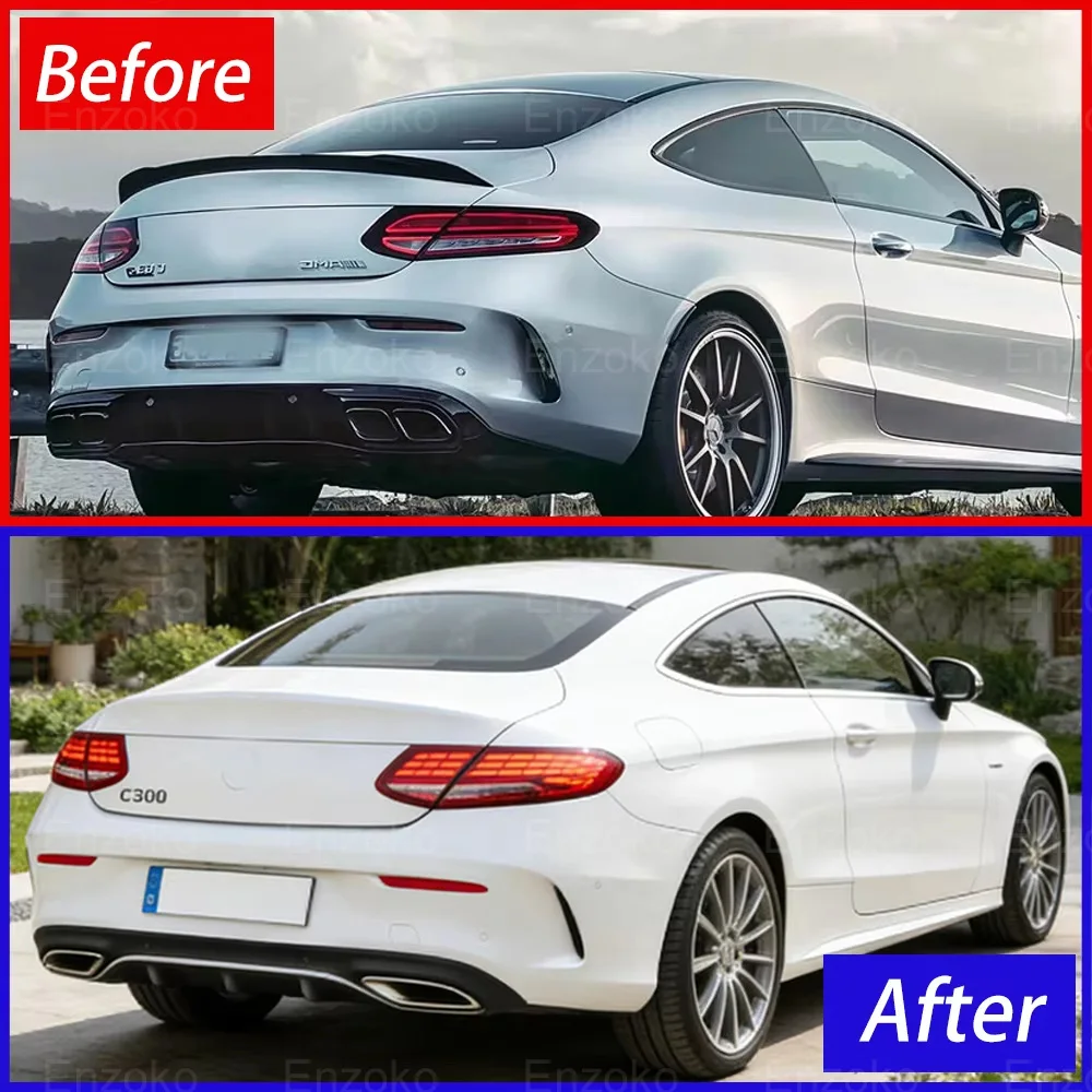 Car LED Taillight Assembly For Benz C-CLASS Coupe C205 C206 2019-2025 Plug and Play Upgrade Dragon Scale Rear Light Accessories