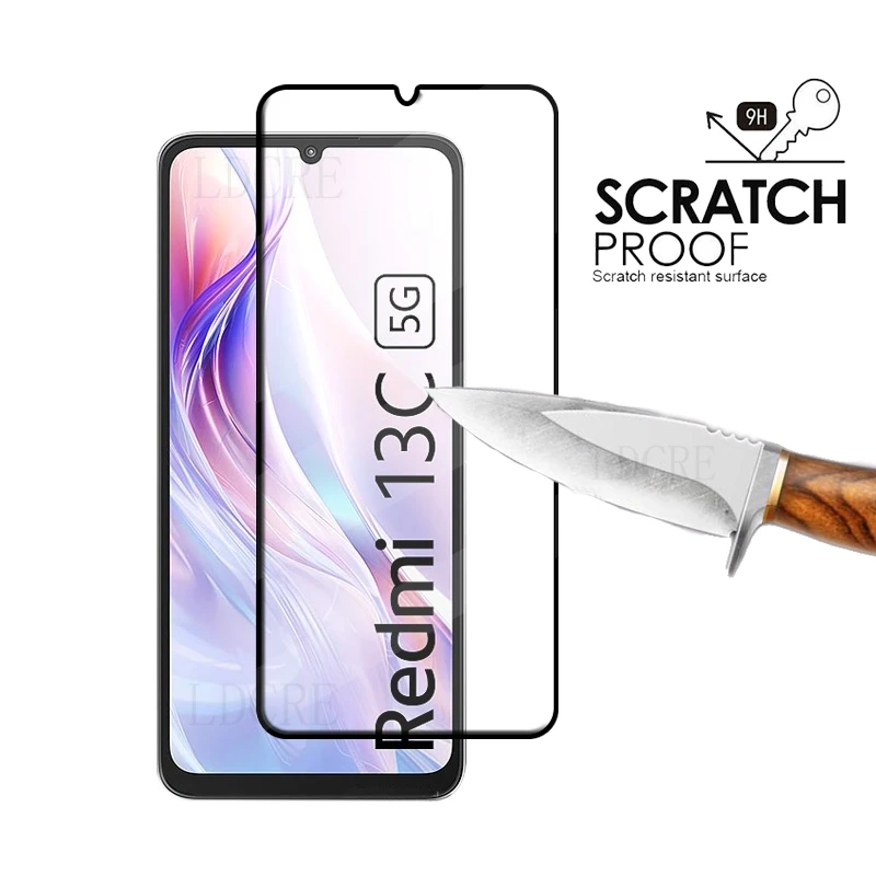 6-in-1 per Xiaomi Redmi 13C 5G Glass Redmi 13C 5G vetro temperato Full Cover colla 9H HD Screen Protector Redmi 13C 5G Lens Glass