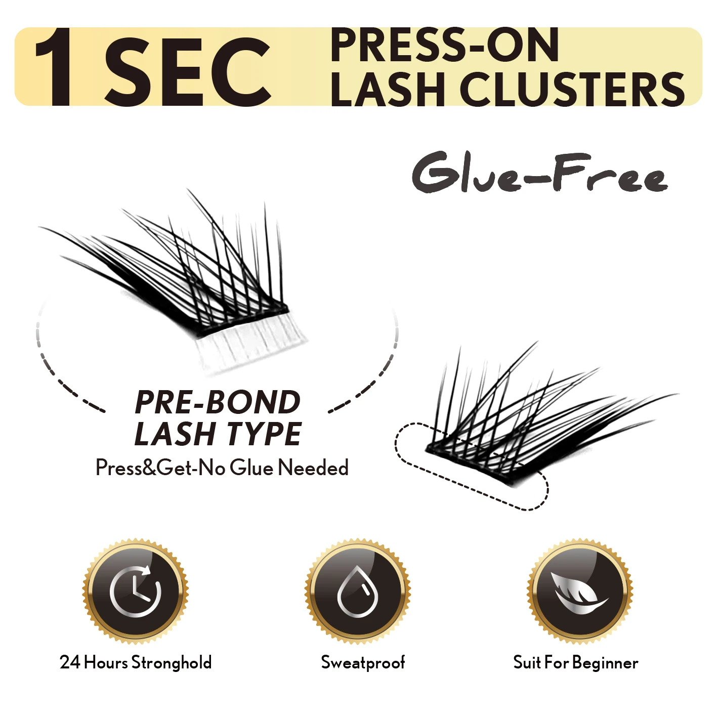 رموش ذاتية اللصق طبيعية لا تحتاج إلى أدوات مكياج