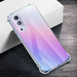Thickened Airbag Phone Case for VIVO Y72 Y72T 5G Anti Knock Soft Transparent Defence Protect Wear-resistant Corners Bumper Cover