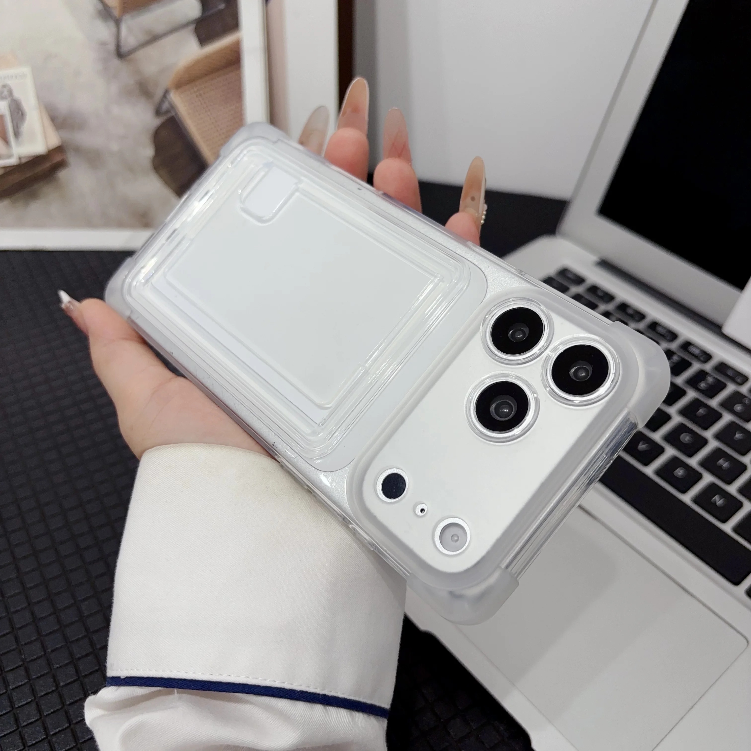 Index Card Holder - غطاء هاتف شفاف لآيفون 18 17