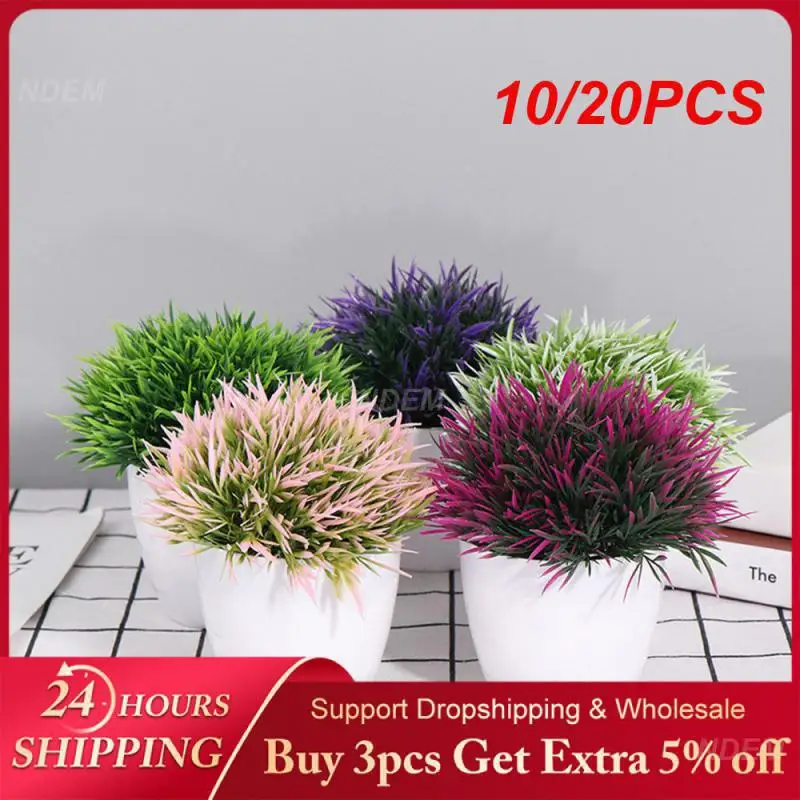 10/20PCS Artificial Green Plant Potted Plant Fashionable And Good-looking Artificial Grass Ball Holiday Party Supplies Colorful