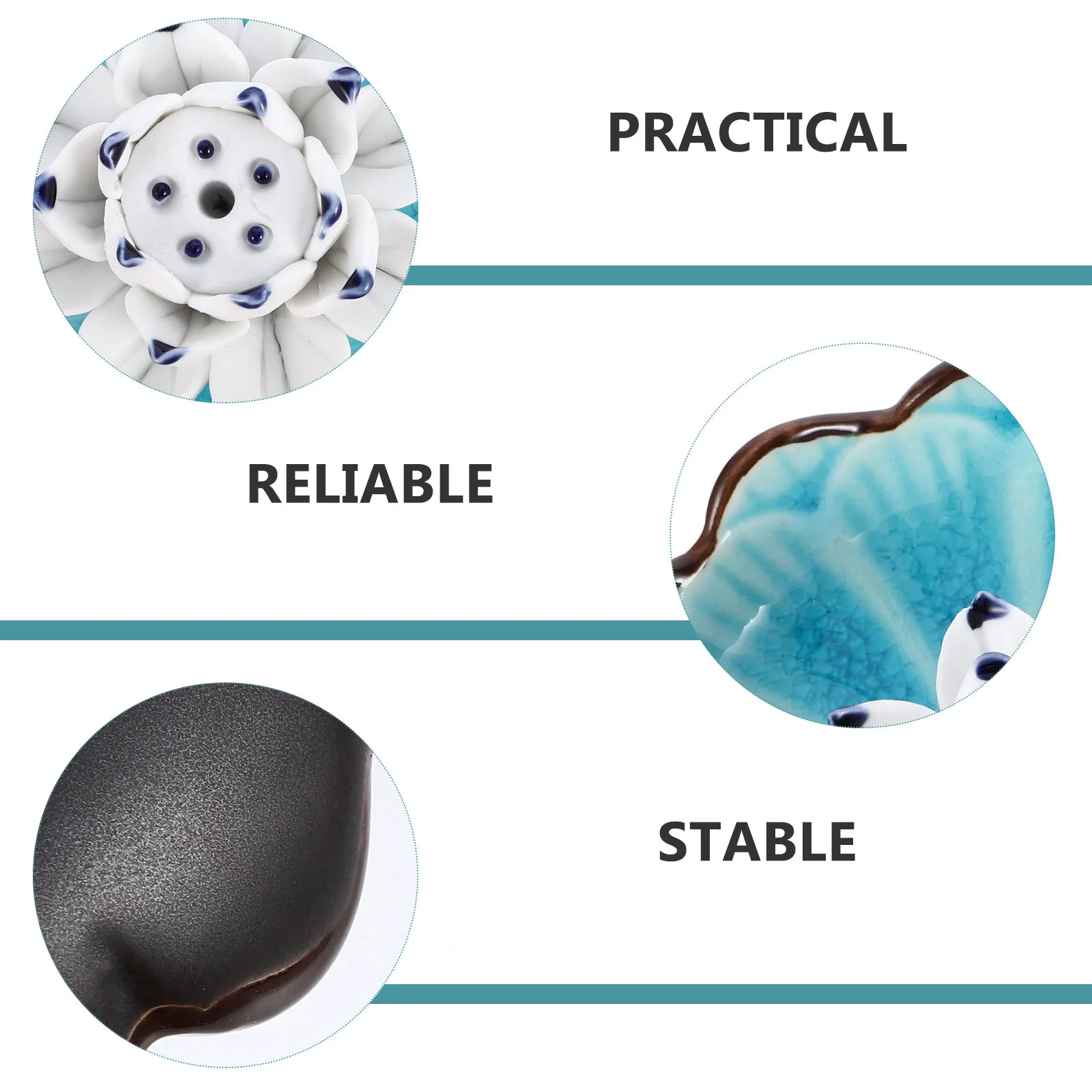 

Fine Craftsmanship Ceramic Incense Stick Burner Lotus Design Decor Ornament for Table Home Office Aromatic Relaxation Incense