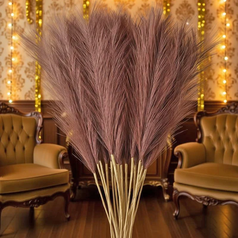 

5Pcs Faux Pampas Grass For Floor Vase Artificial Pampas Grass Decor Tall For Vase Fillers, Boho Rustic Farmhouse Home Decor
