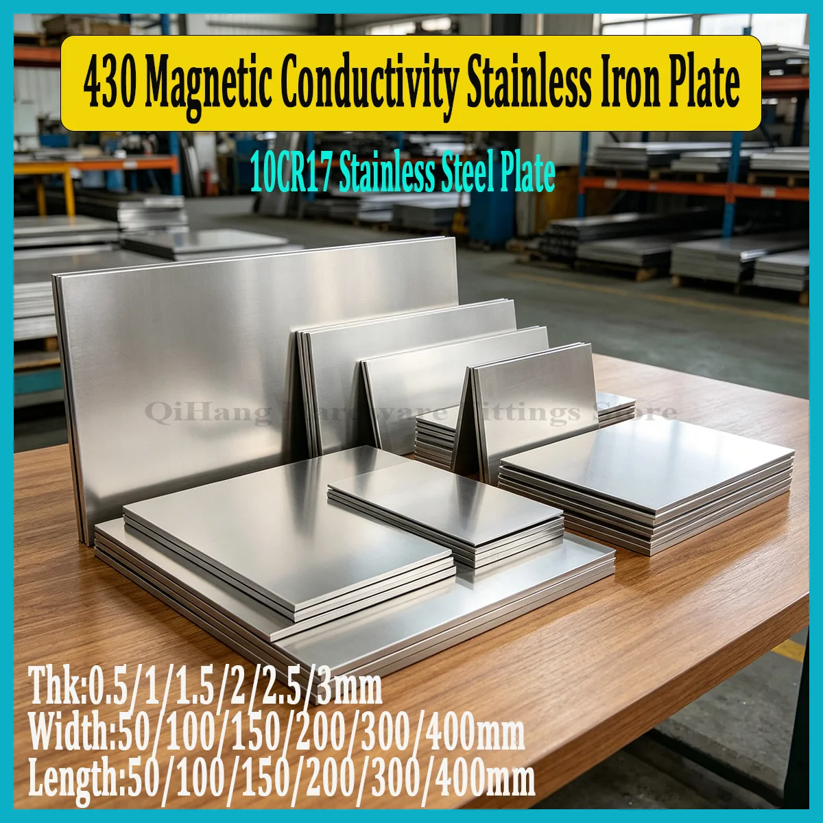 

430 Magnetic Conductivity Stainless Iron Plate ,10CR17 Stainless Steel Plate,Thk 0.5-3mm Industrial Panel for CNC & DIY Projects