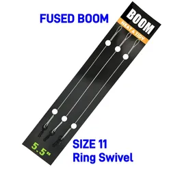 Carp Fishing Leader Line For Rigs Accessories Fused Boom 100% Fluorocarbon Leader 5.5 inch hooklink with Ronnie And Ring Swivel