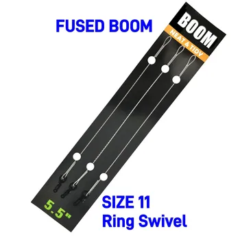 Accessori per la pesca alla carpa Fused Boom 100% fluorocarbonio Leader da 5,5 pollici con Ronnie e anello girevole
