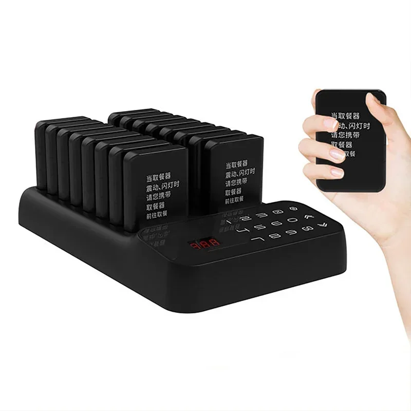 Wireless Calling Pagers System Restaurant Waiter Pager Call Customer Queue System Meal Extractor Queuing 16 Receivers for Coffee