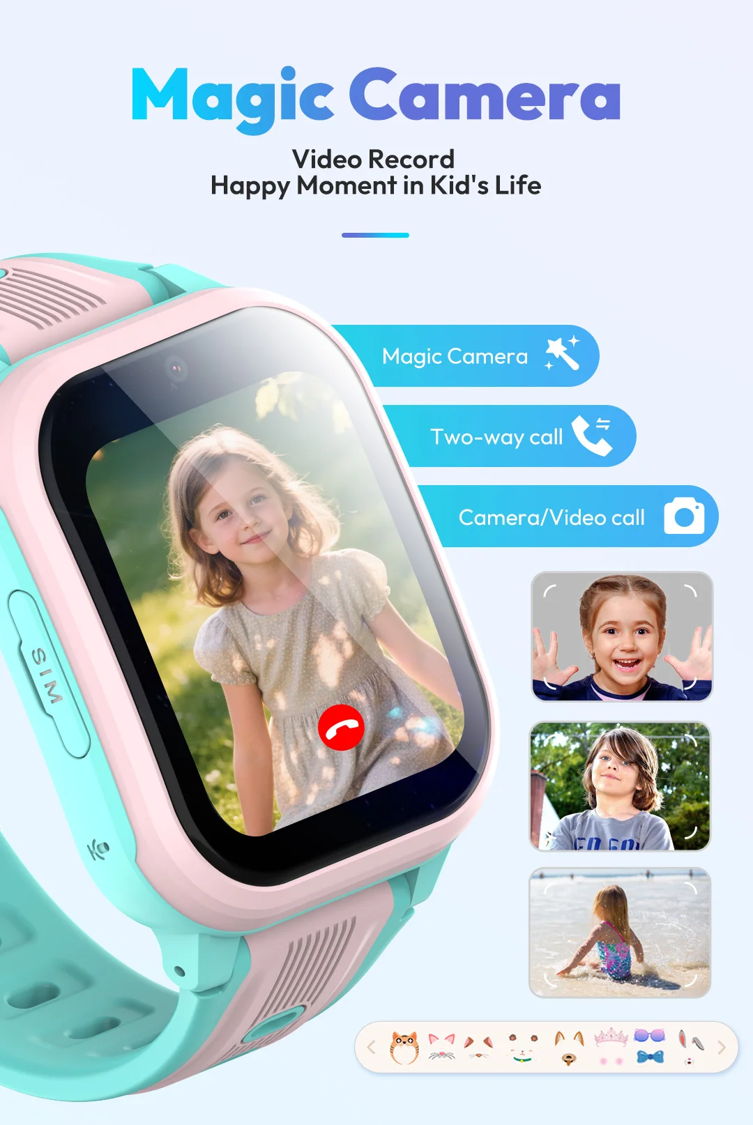 Wonlex 4G Kids Smart Watch KT41 GPS Real-time Location 2+16GB Memory Dual Camera Video Call APP Download SmartWatch for Children view 3