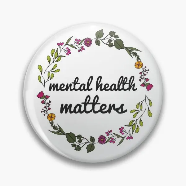 Mental Health Matters Floral  Soft Button Pin Lapel Pin Collar Clothes Gift Fashion Metal Badge Funny Decor Jewelry Cartoon Cute