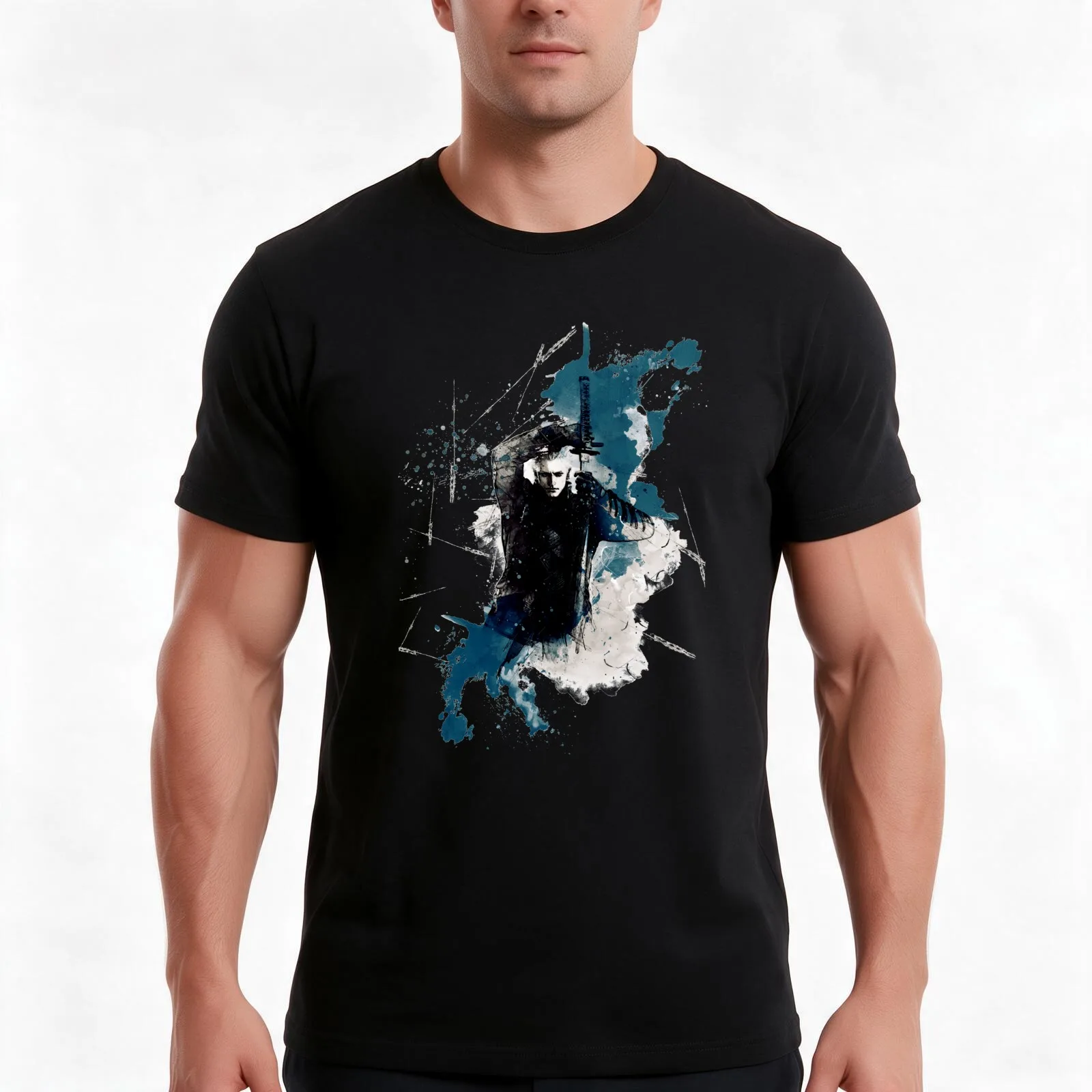 DMC - Vergil painting T-Shirt, Summer Casual Cotton Tee, Oversized Streetwear Tops, Vintage Graphic Print, Unisex Men Women