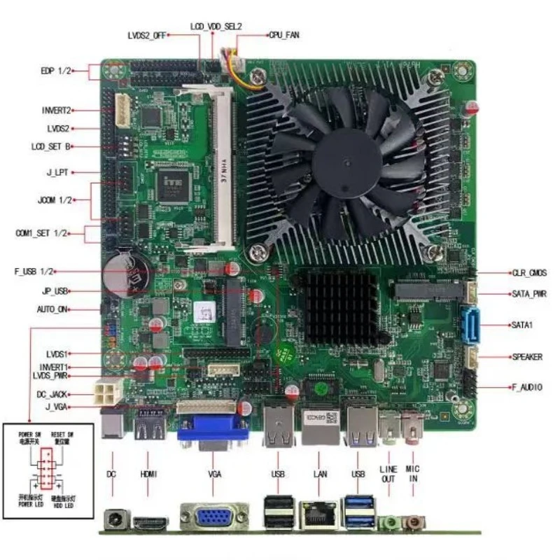 HS-77-V13 Main Board Dual Network  LVDS Screen Industrial Control Professional Computer ITX Main Board 2 3rd Generation Core CPU