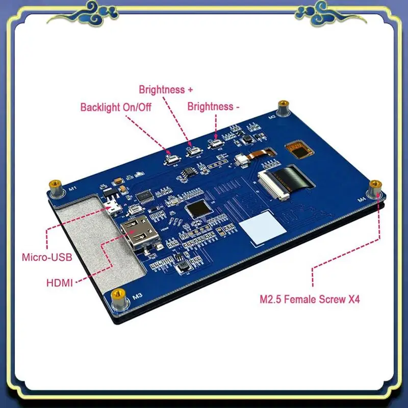 Touch screen capacitivo display HD compatibile da 5 pollici 1280X720 IPS per sostituzione Raspberry Pi 3B/3B+/4B Orange Pi